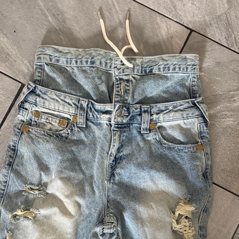True Religion Bobbi Double Waistband distressed baggy jeans - Picture 3 of 5